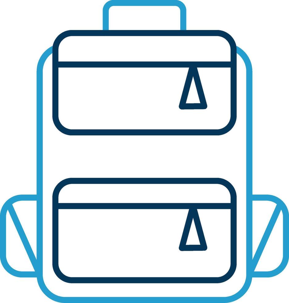 Backpack Line Blue Two Color Icon vector