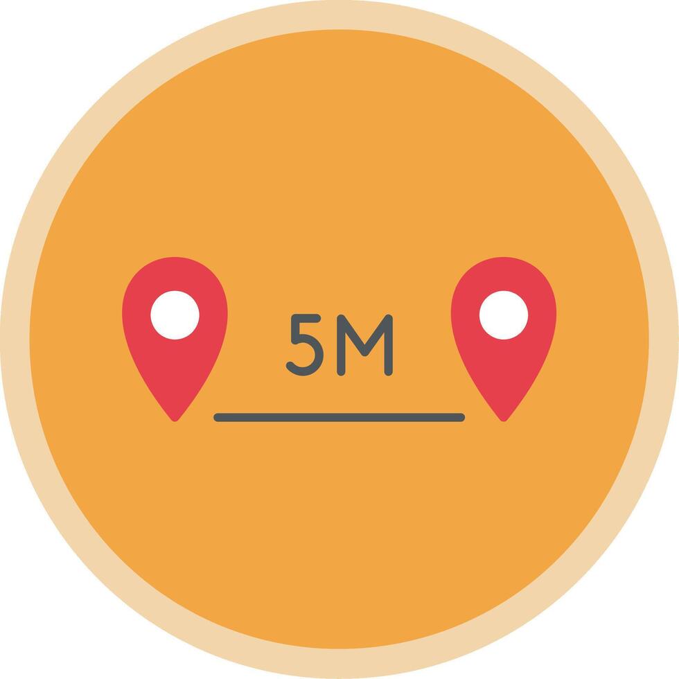 Distance Flat Multi Circle Icon vector