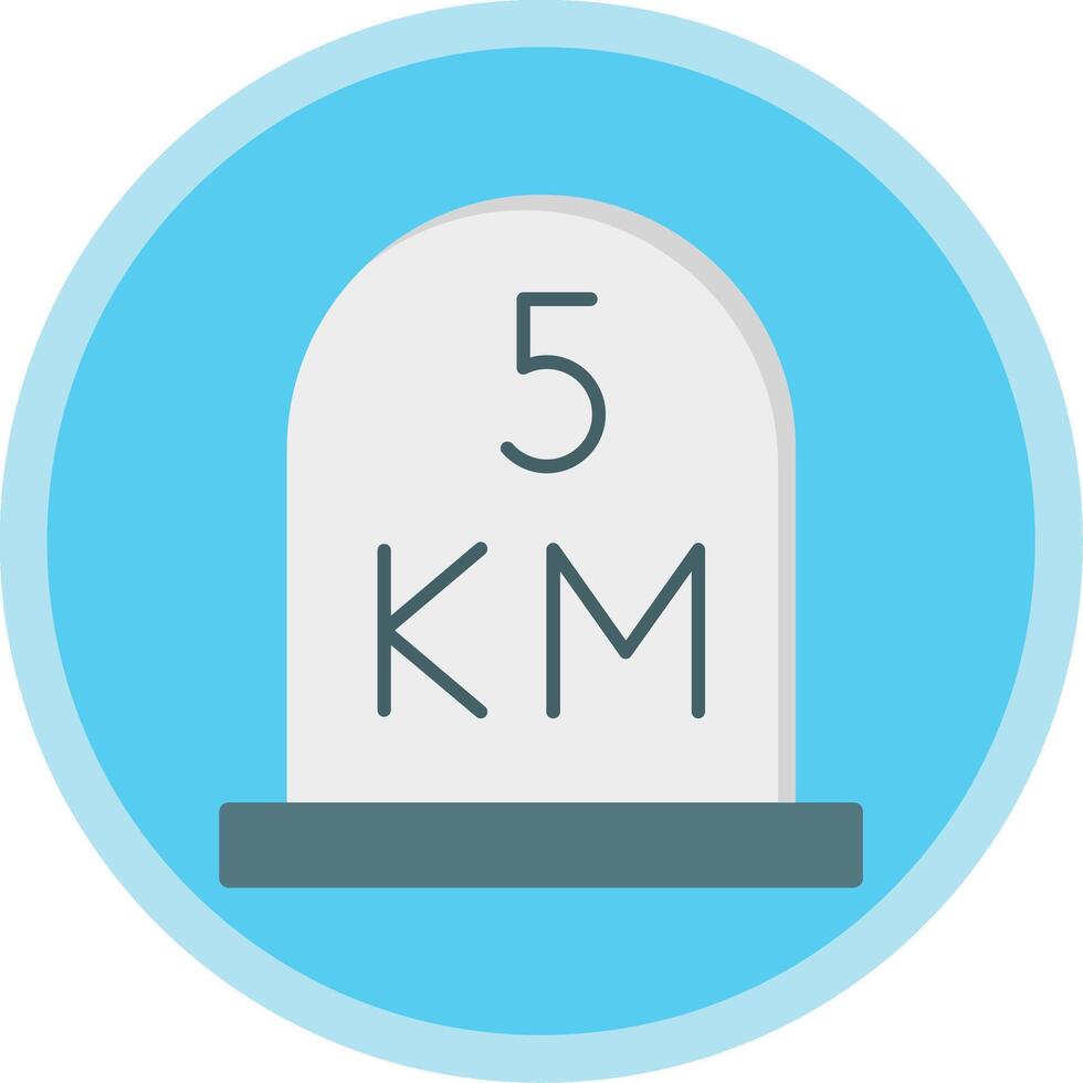 kilometer Flat Multi Circle Icon vector