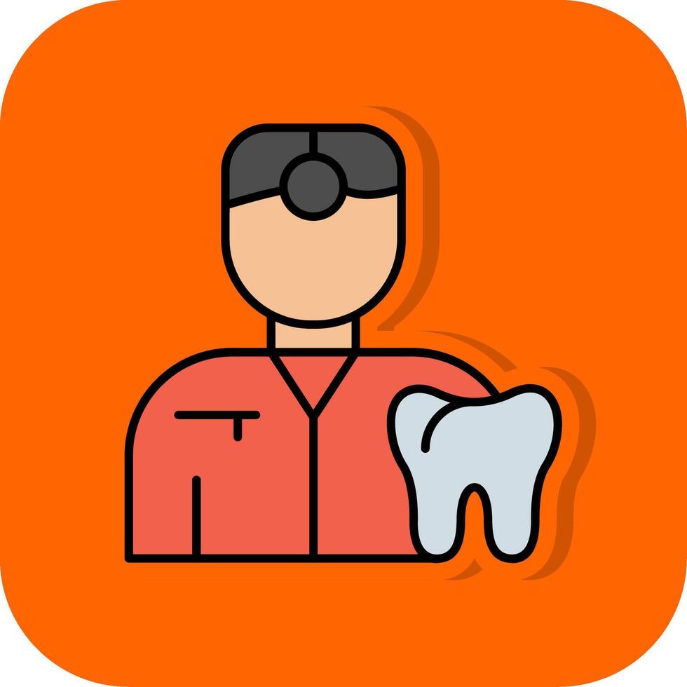 dentista lleno naranja antecedentes icono vector