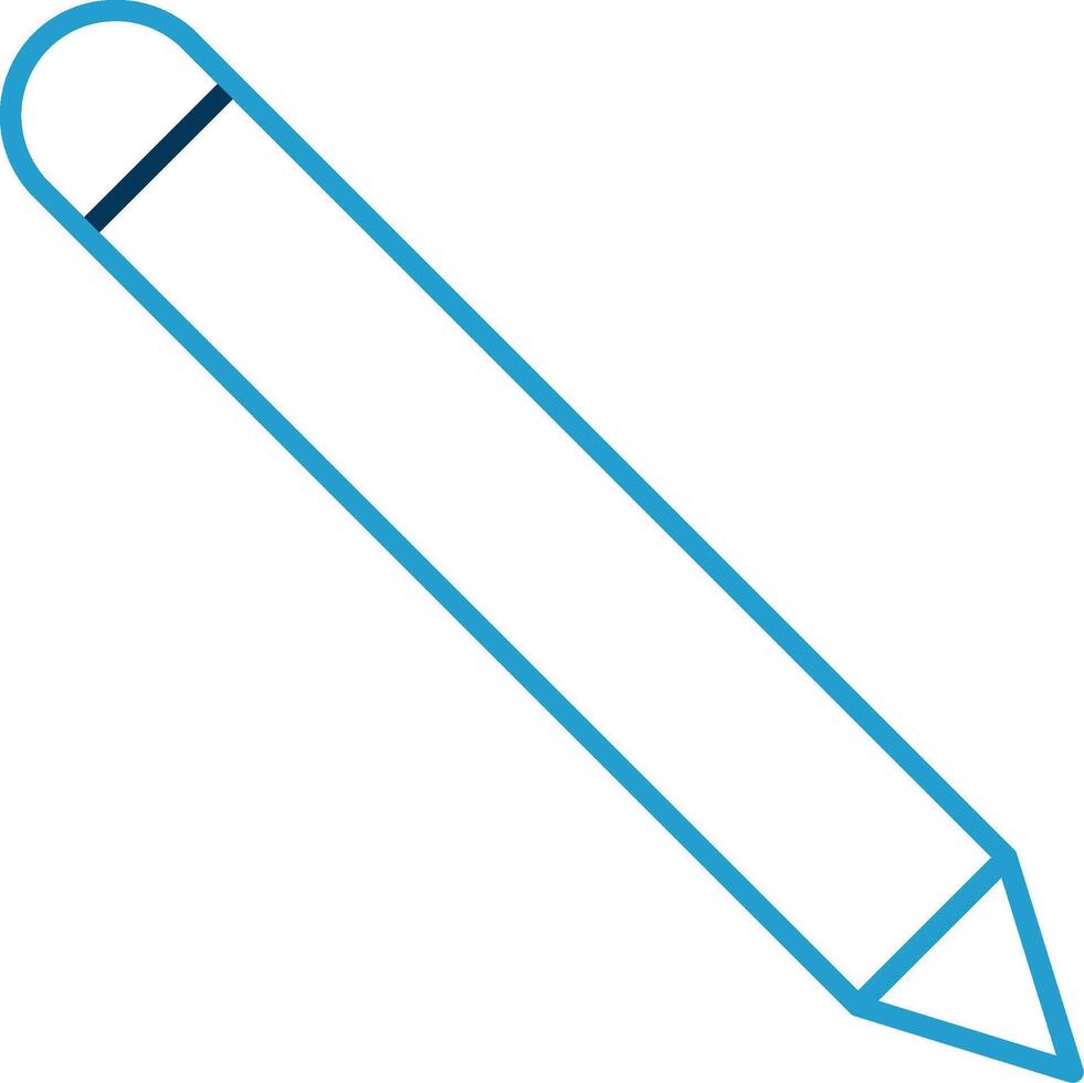 Pencil Line Blue Two Color Icon vector