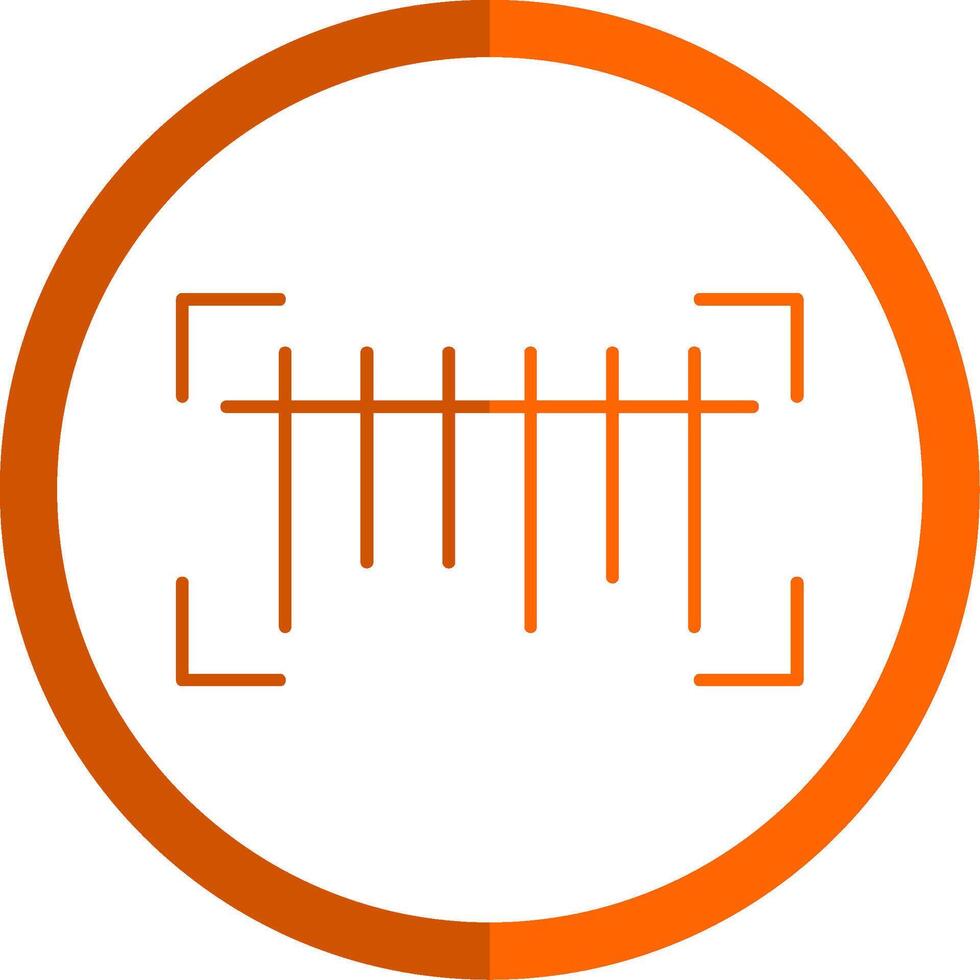 Barcode Line Orange Circle Icon vector