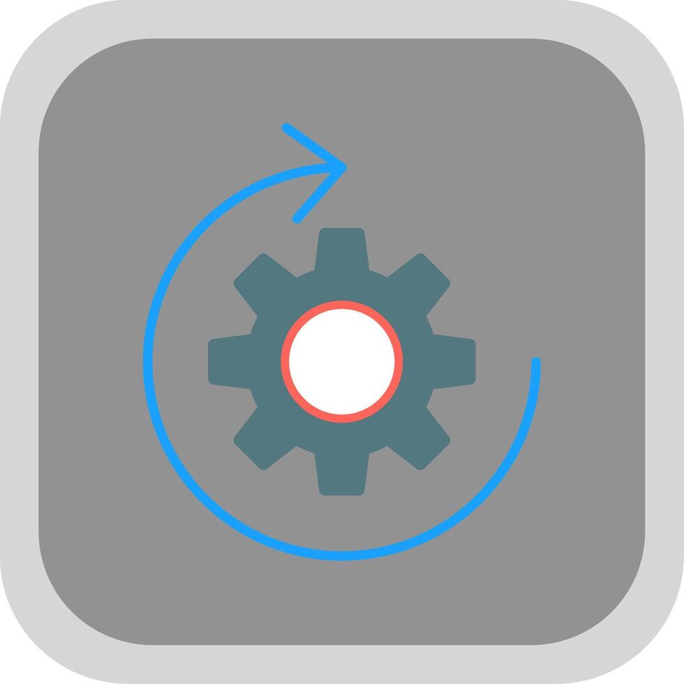 Process Flat Round Corner Icon vector
