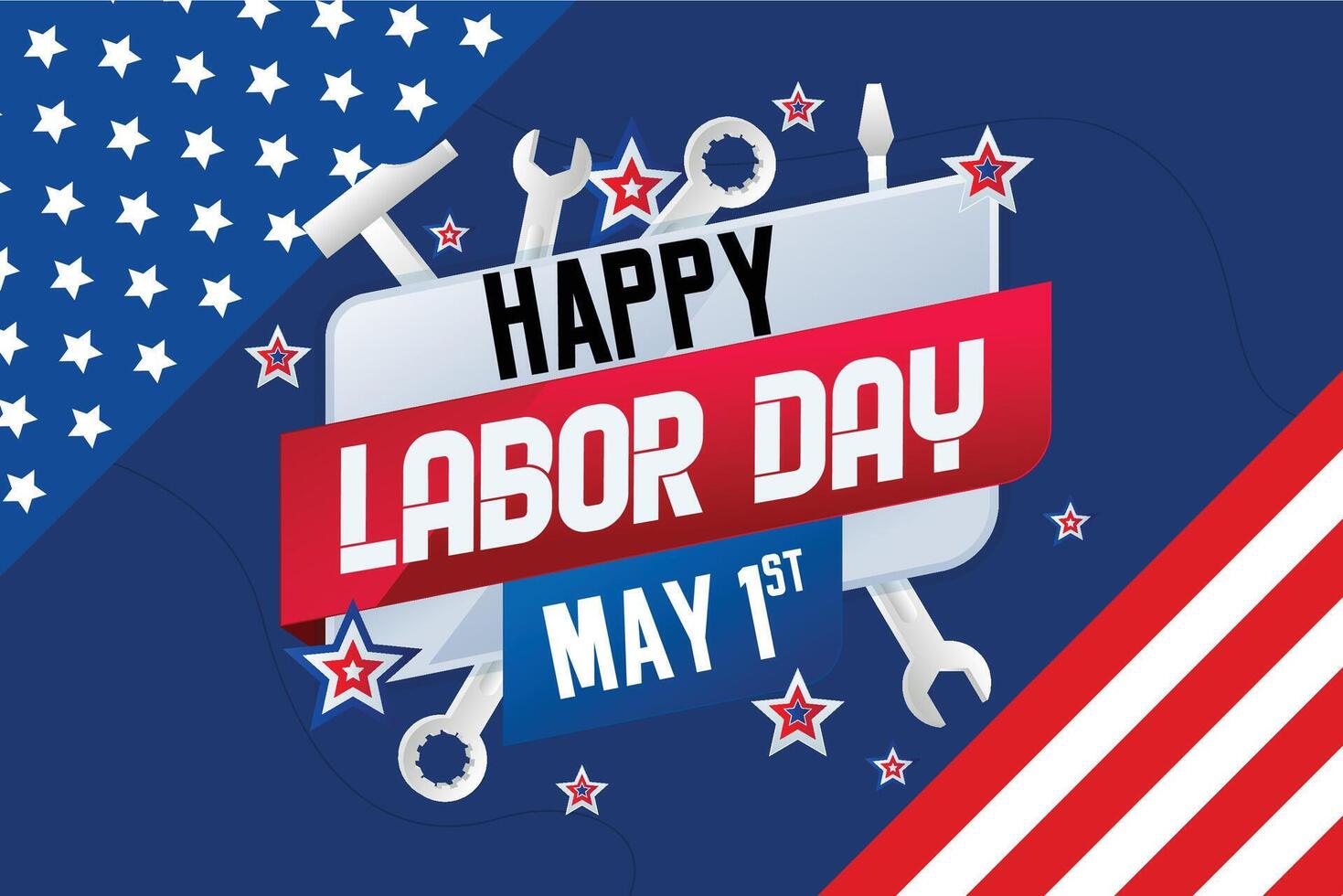 labor día póster template.usa labor día celebracion con americano bandera vector