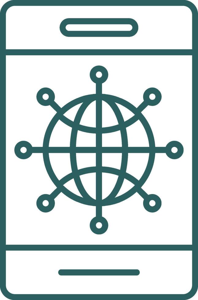 Internet Line Gradient Round Corner Icon vector