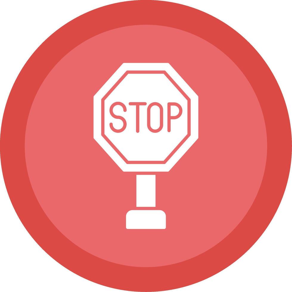 Stop Glyph Multi Circle Icon vector