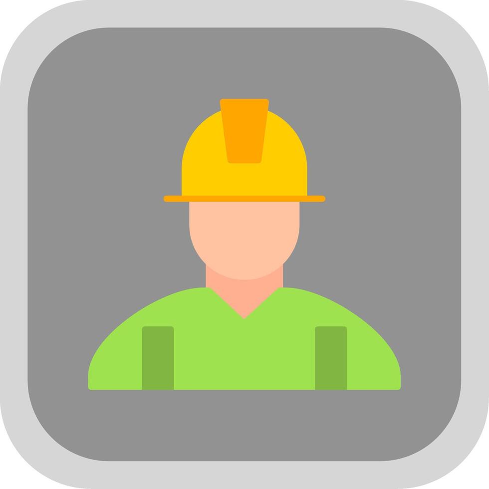 Engineer Flat Round Corner Icon vector