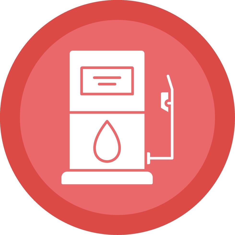 Gas Station Glyph Multi Circle Icon vector