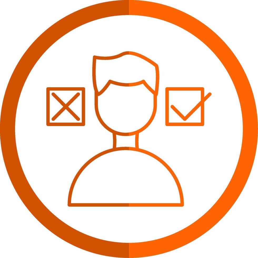 Decision Making Line Orange Circle Icon vector