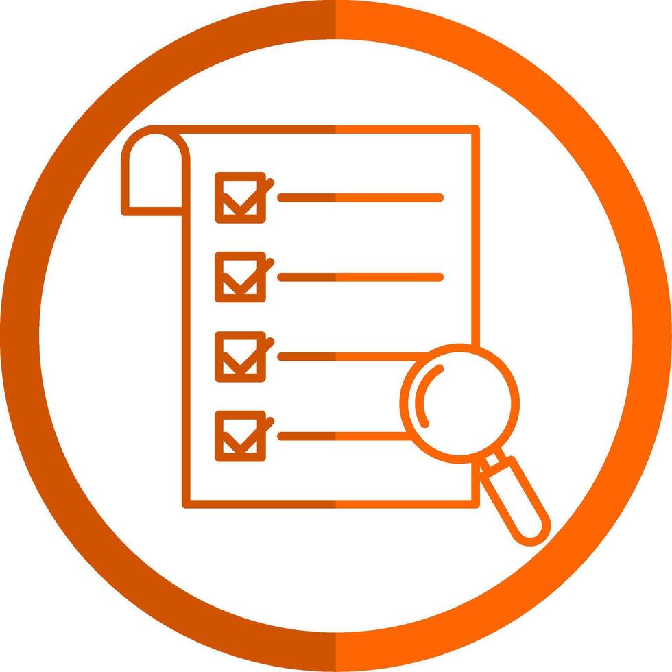 Research Line Orange Circle Icon vector