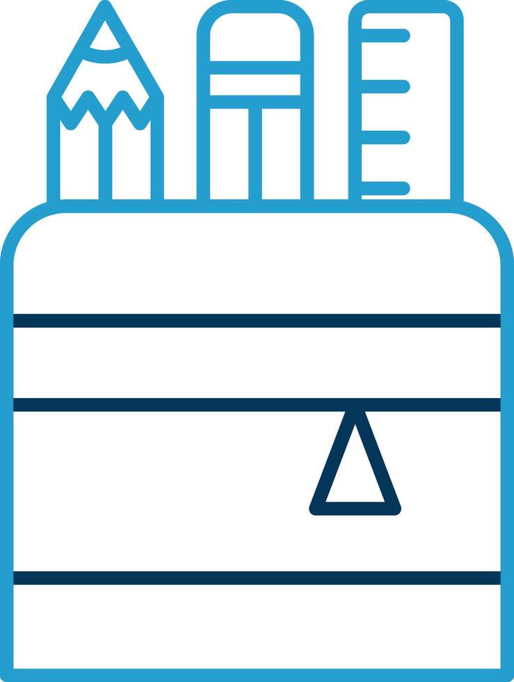 Stationary Line Blue Two Color Icon vector