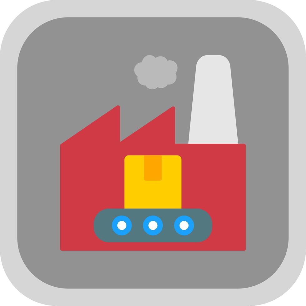 Manufacturing Flat Round Corner Icon vector