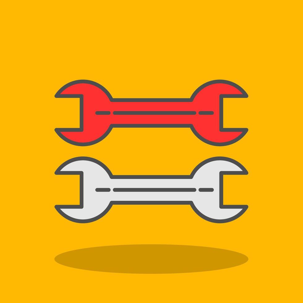 Wrench Filled Shadow Icon vector