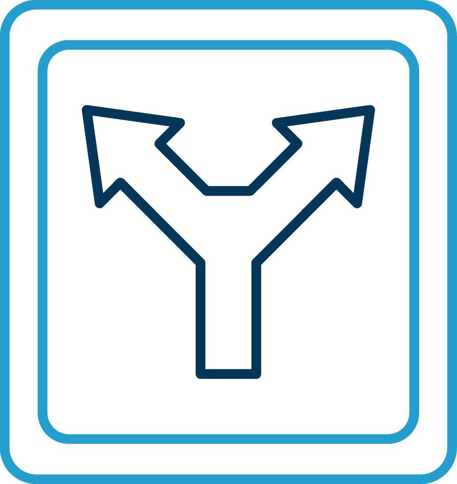 Diverge Line Blue Two Color Icon vector