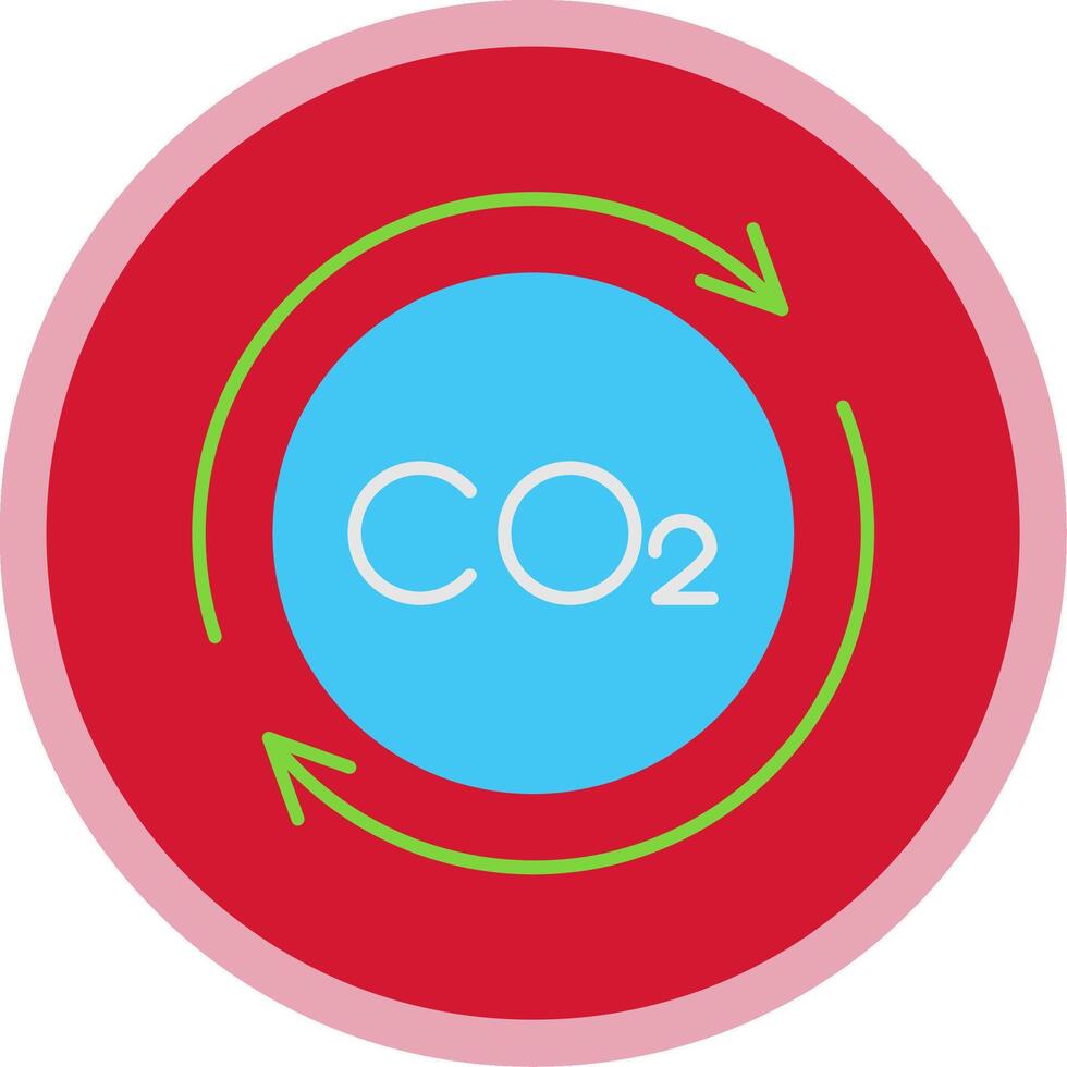 Carbon Cycle Flat Multi Circle Icon vector