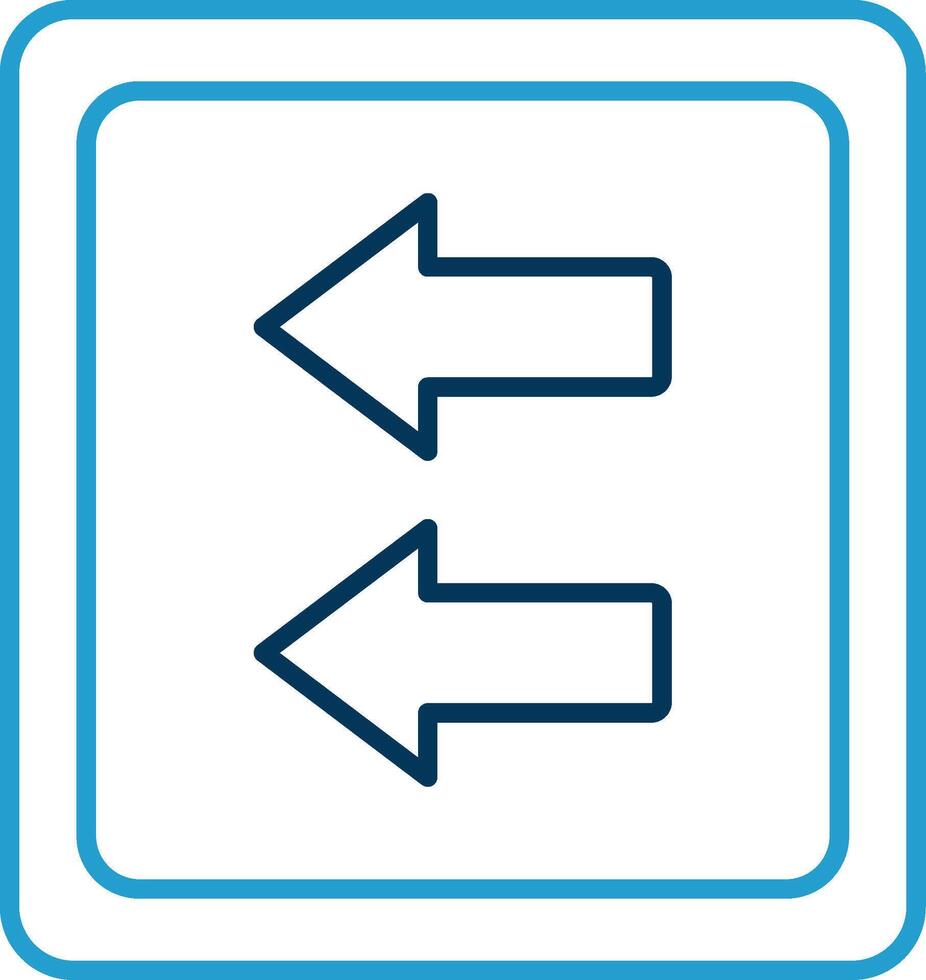 Fast Backward Line Blue Two Color Icon vector