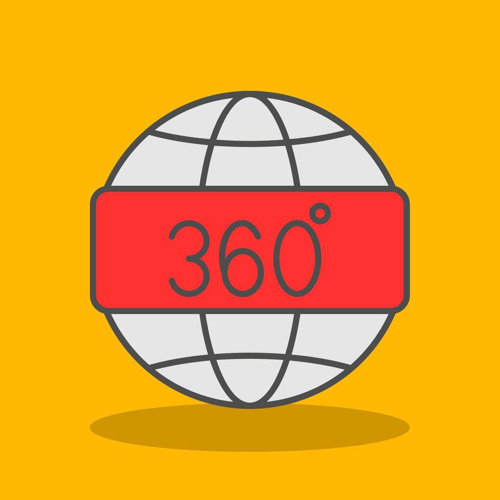 360 View Filled Shadow Icon vector