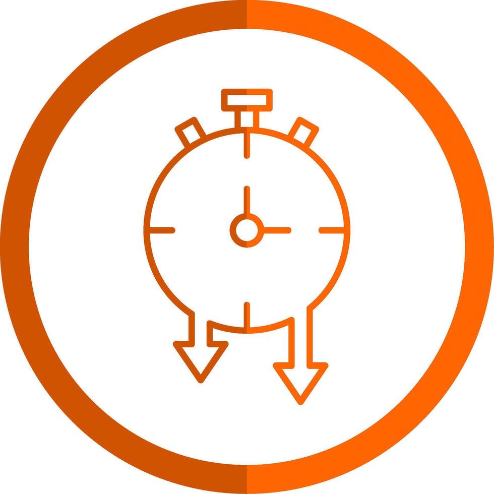 Timer Line Orange Circle Icon vector