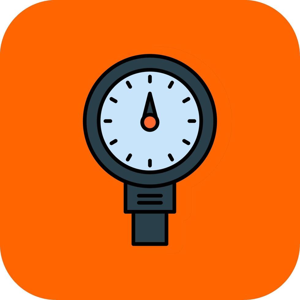 Meter Filled Orange background Icon vector