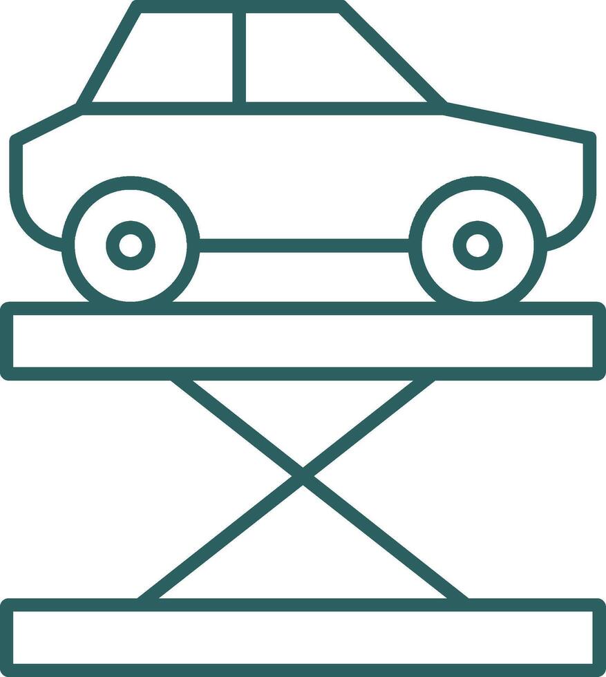 Car Lift Line Gradient Round Corner Icon vector