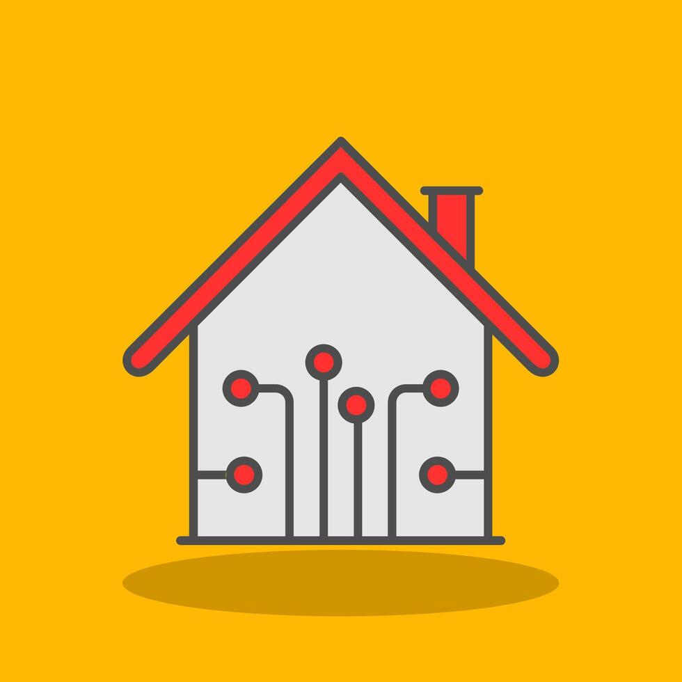 Smart Home Filled Shadow Icon vector