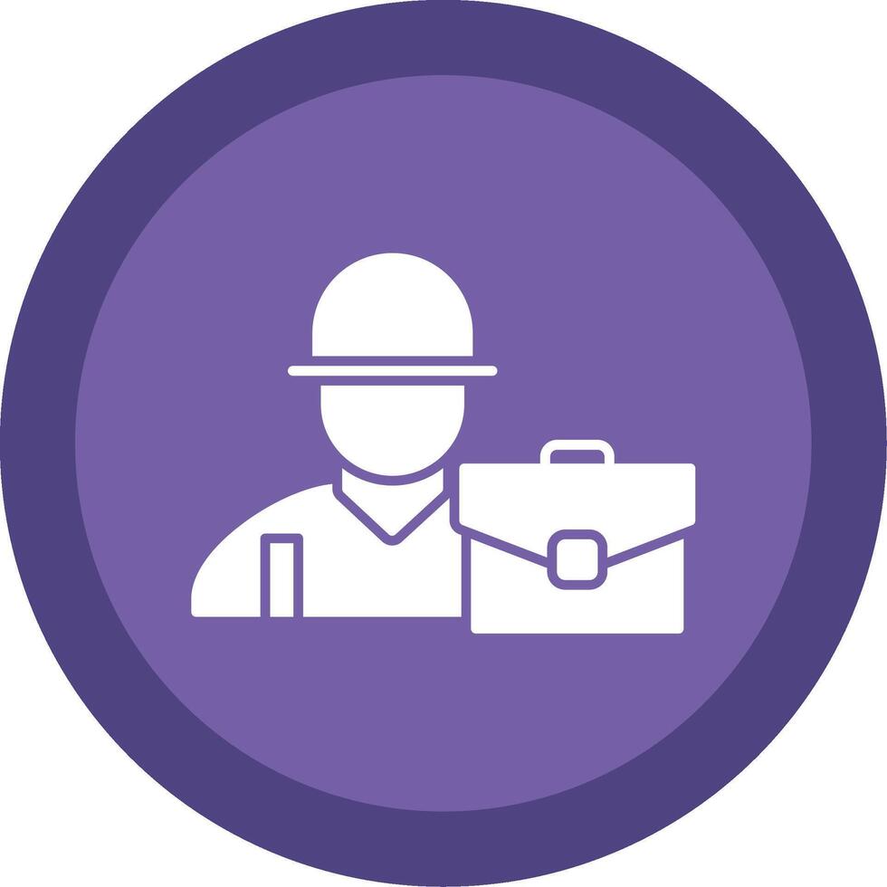 Worker Glyph Multi Circle Icon vector