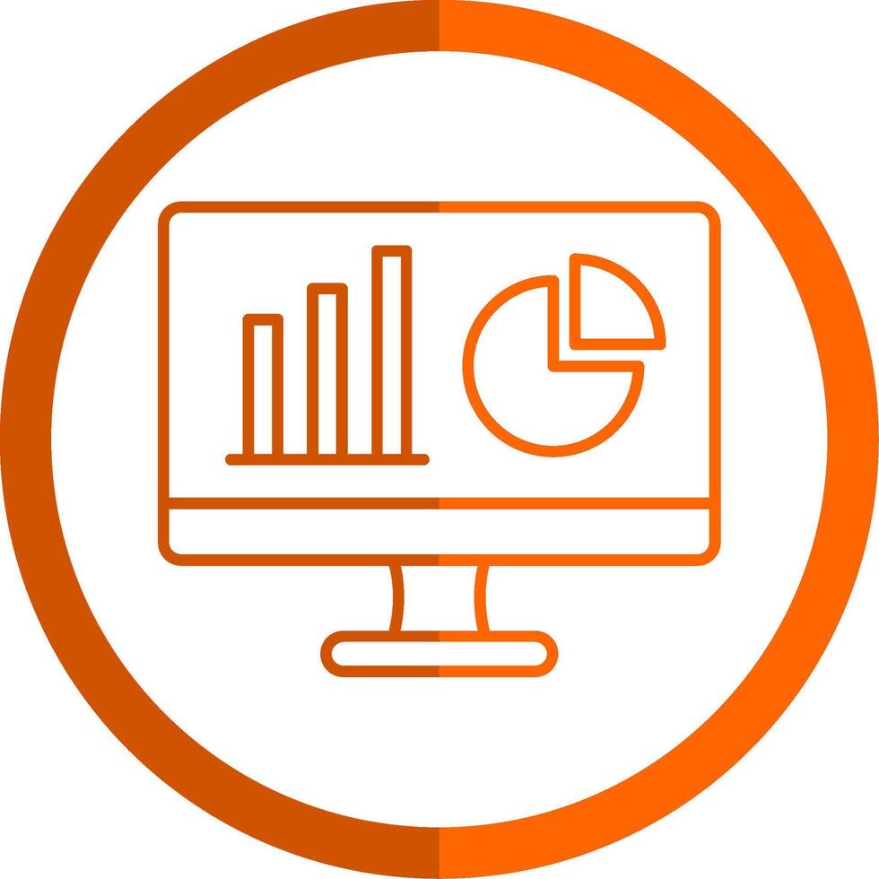 Dashboard Line Orange Circle Icon vector