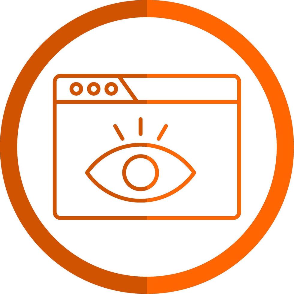 visualización línea naranja circulo icono vector