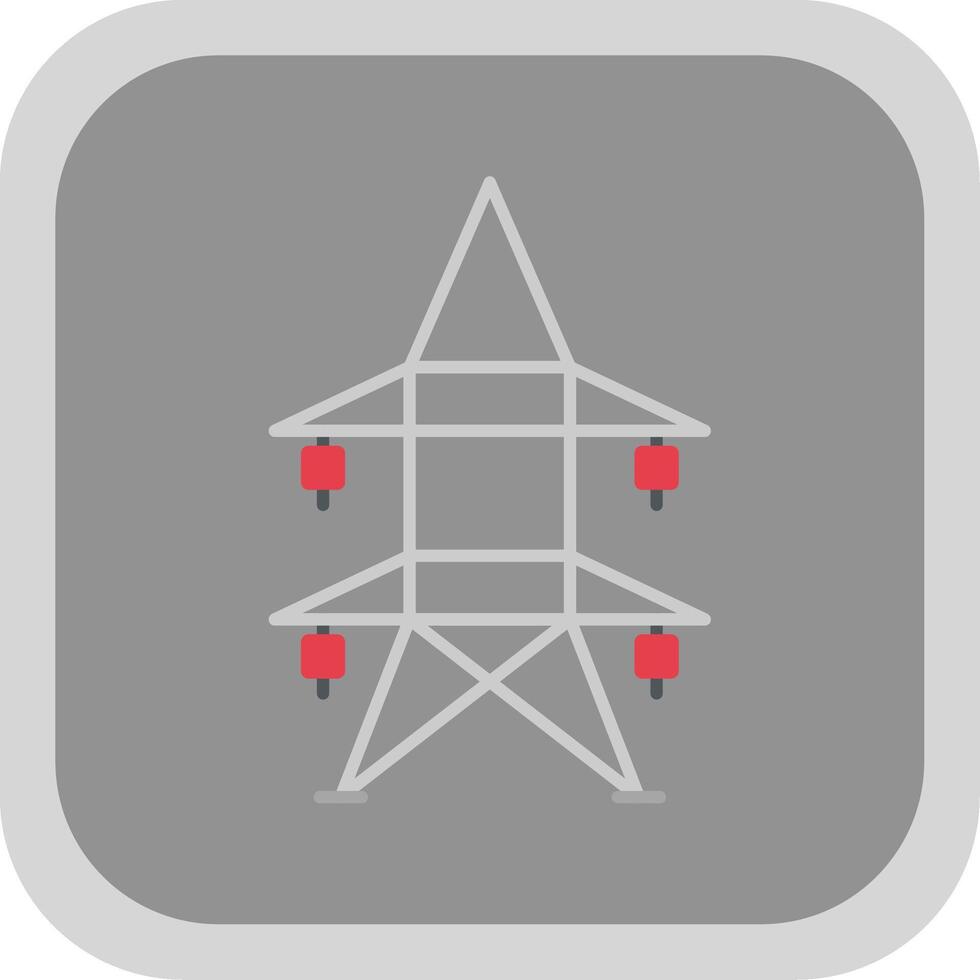 Electric Tower Flat Round Corner Icon vector
