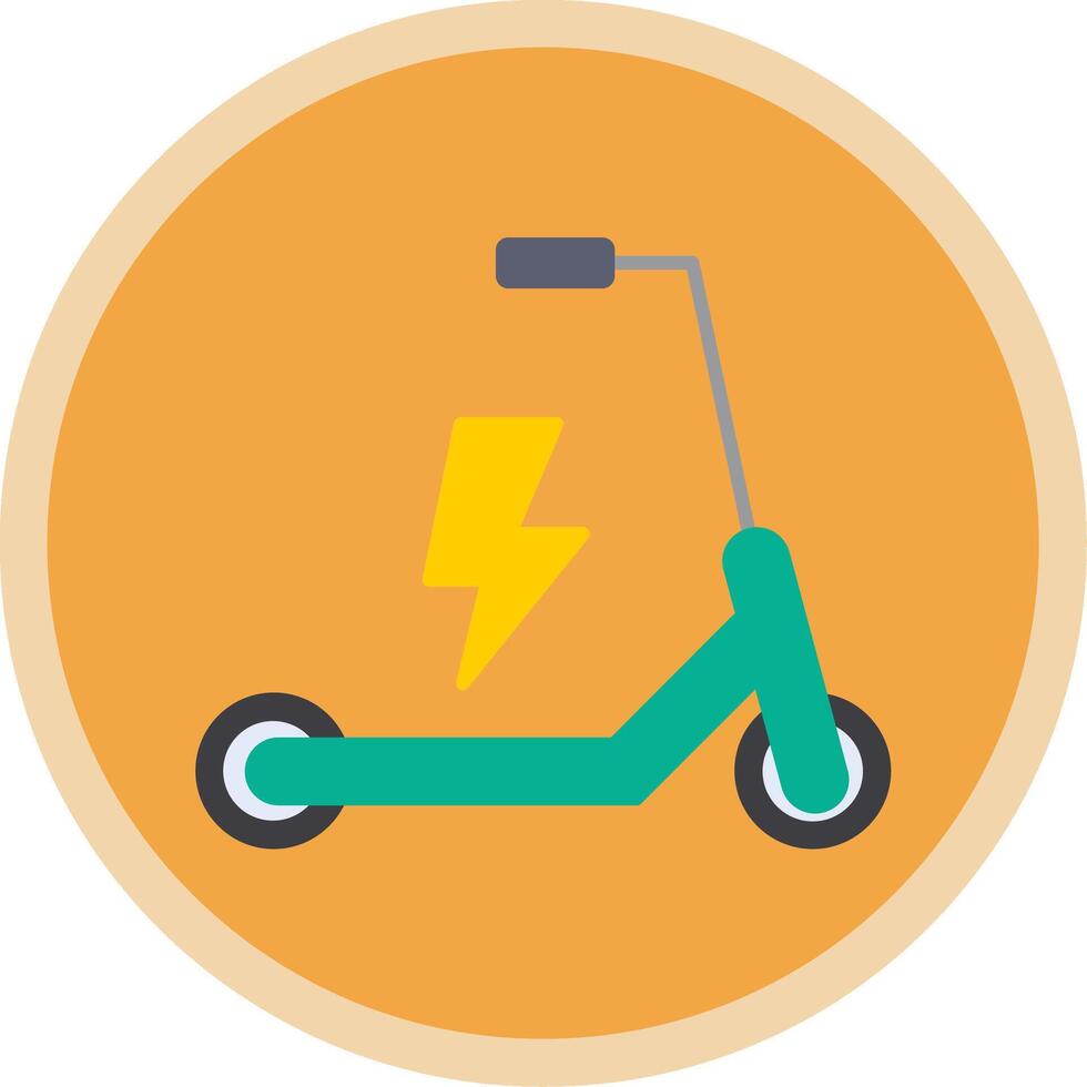 Electric Scooter Flat Multi Circle Icon vector