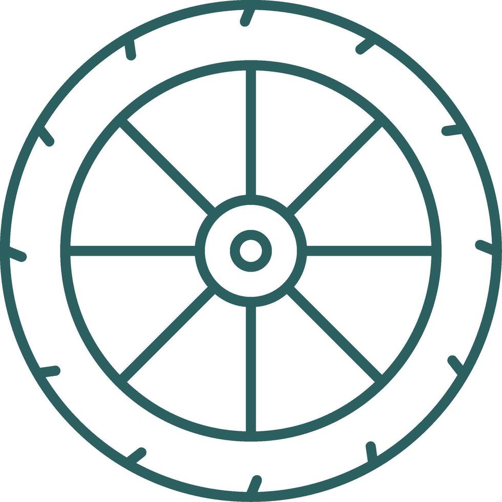 Wheel Line Gradient Round Corner Icon vector