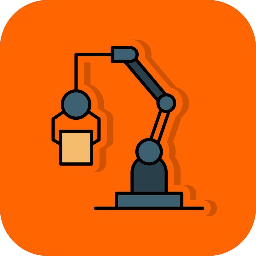 Robotic Machine Filled Orange background Icon vector