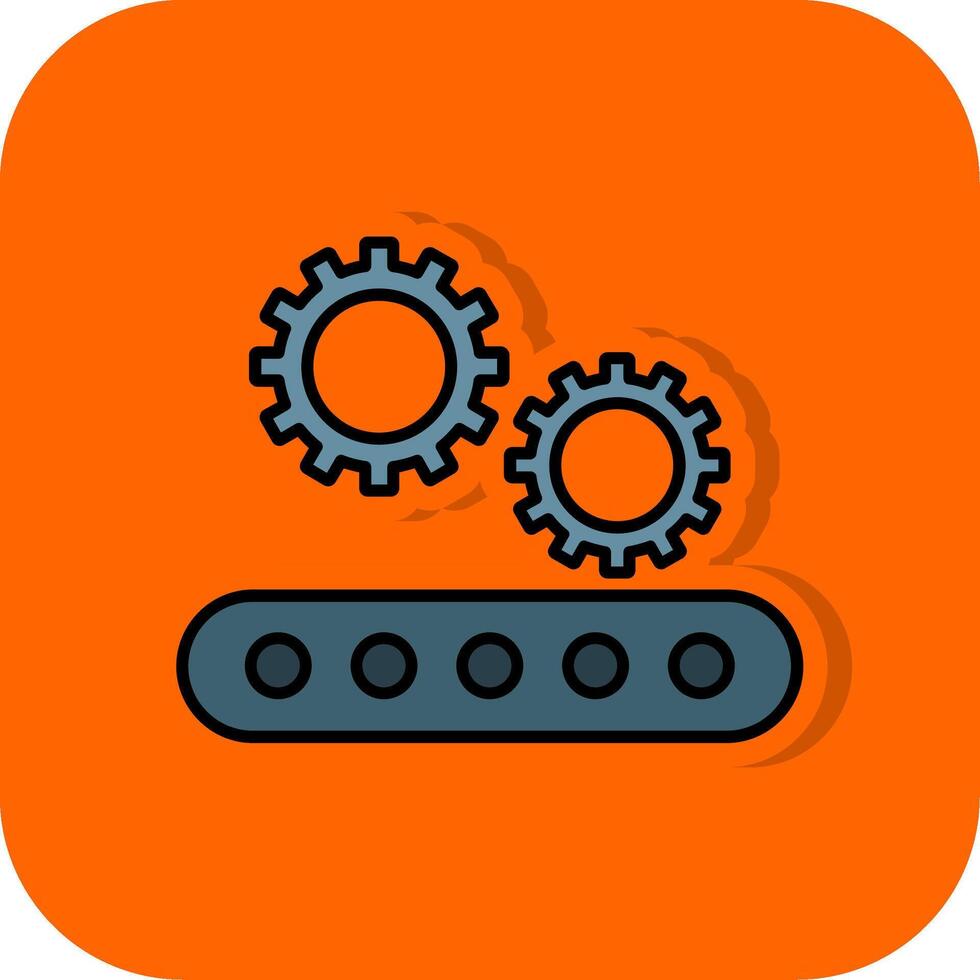 Setting Filled Orange background Icon vector