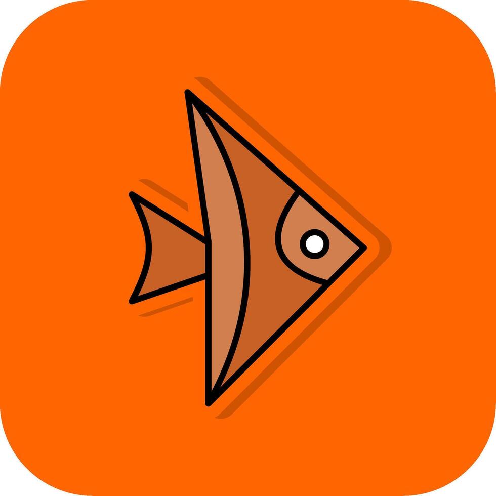 pescado lleno naranja antecedentes icono vector