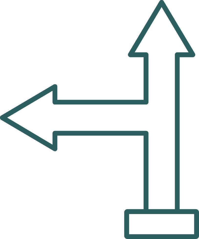Go Left Line Gradient Round Corner Icon vector
