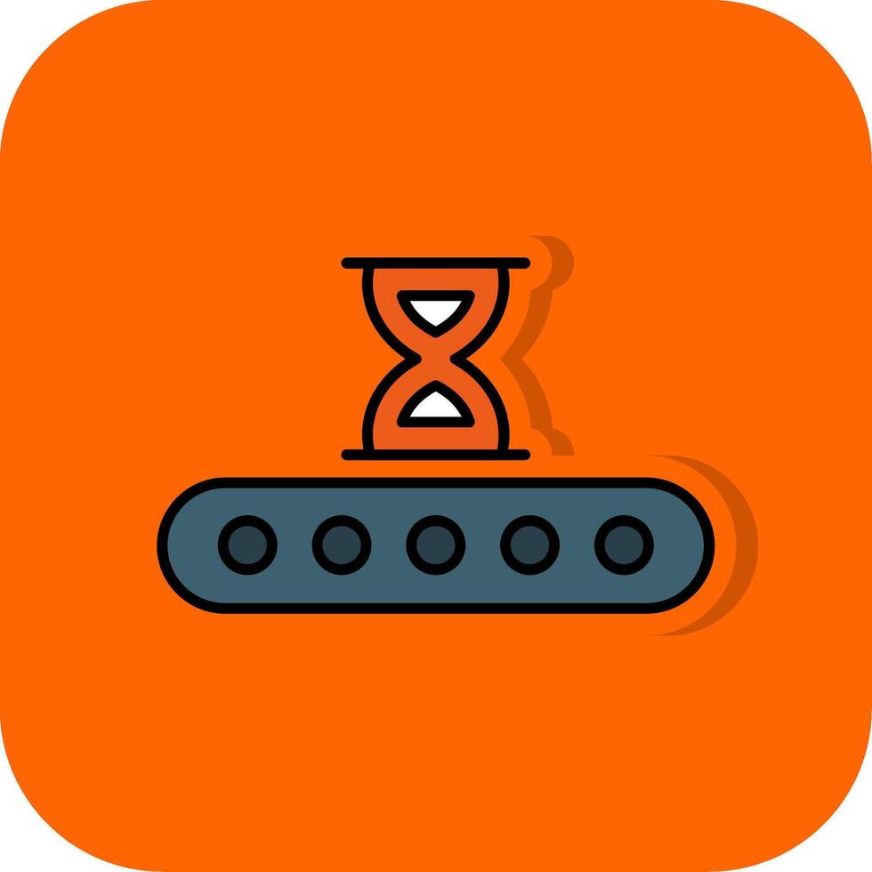 Waiting Filled Orange background Icon vector