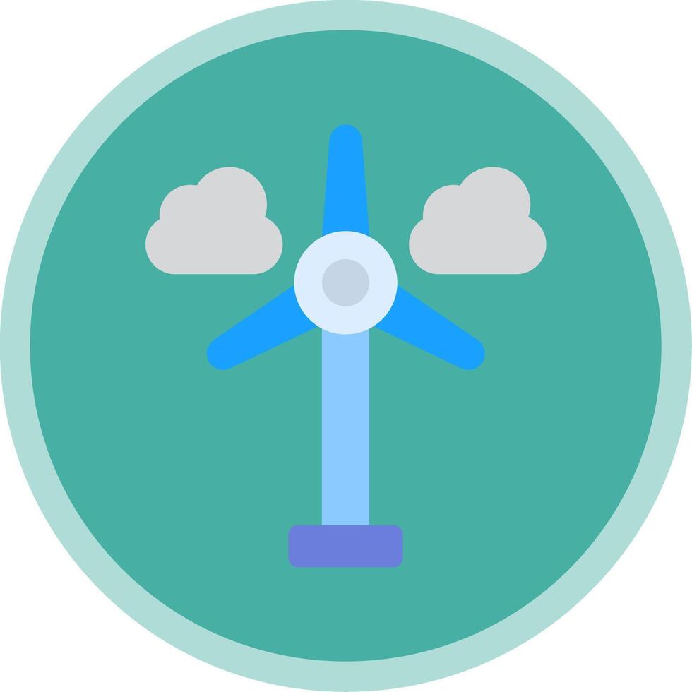 Wind Turbine Flat Multi Circle Icon vector