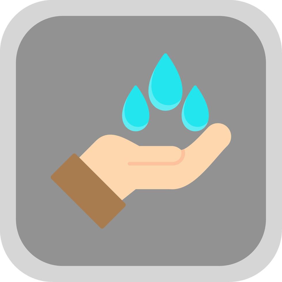 Save Water Flat Round Corner Icon vector