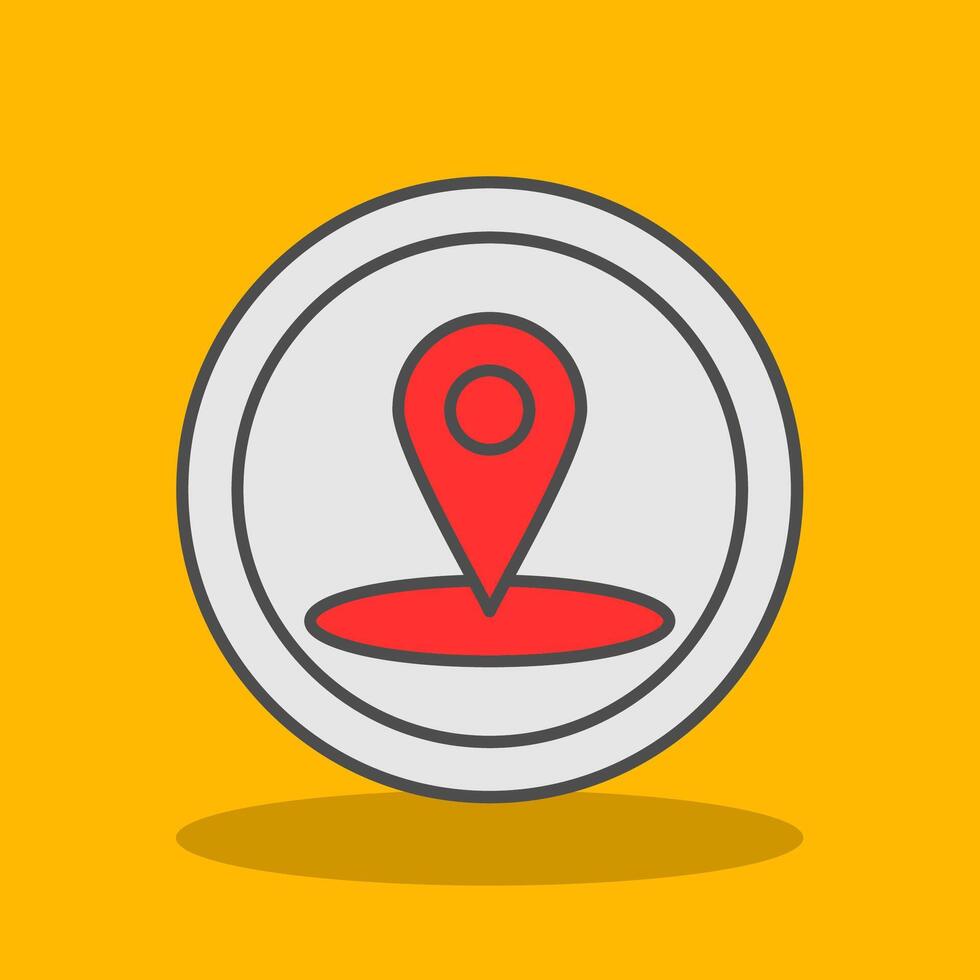 Location Filled Shadow Icon vector