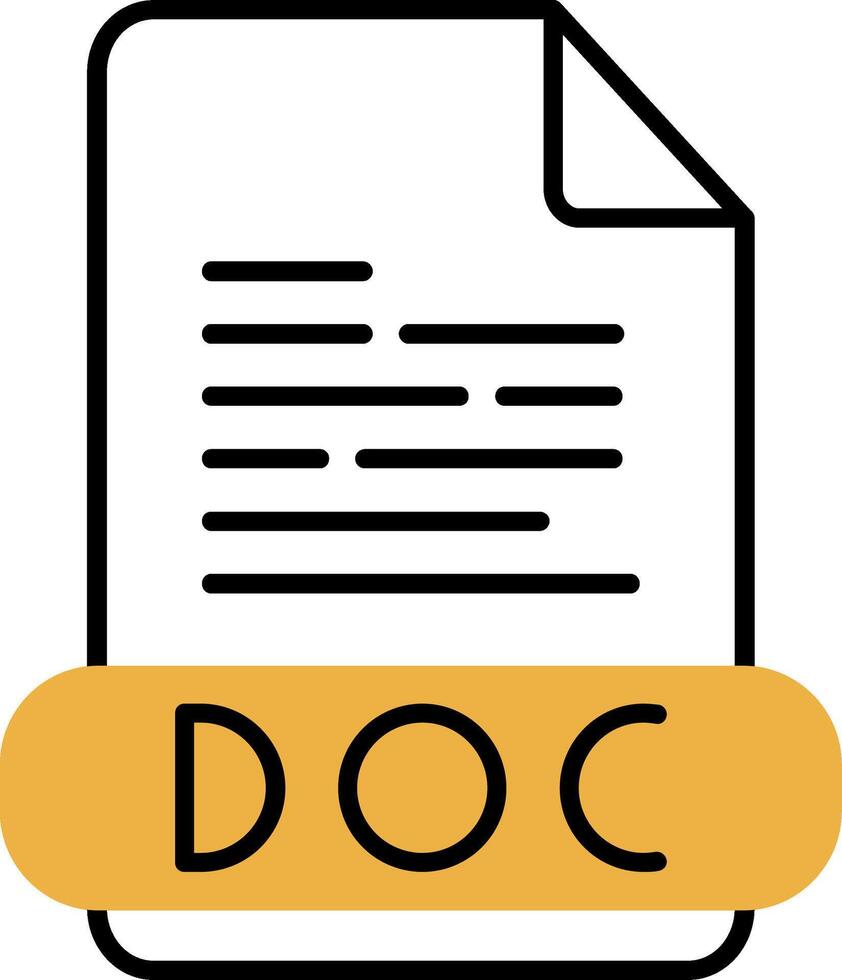 Doc Skined Filled Icon vector