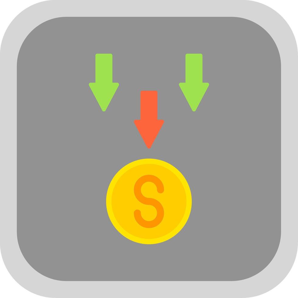 Bankruptcy Flat Round Corner Icon vector