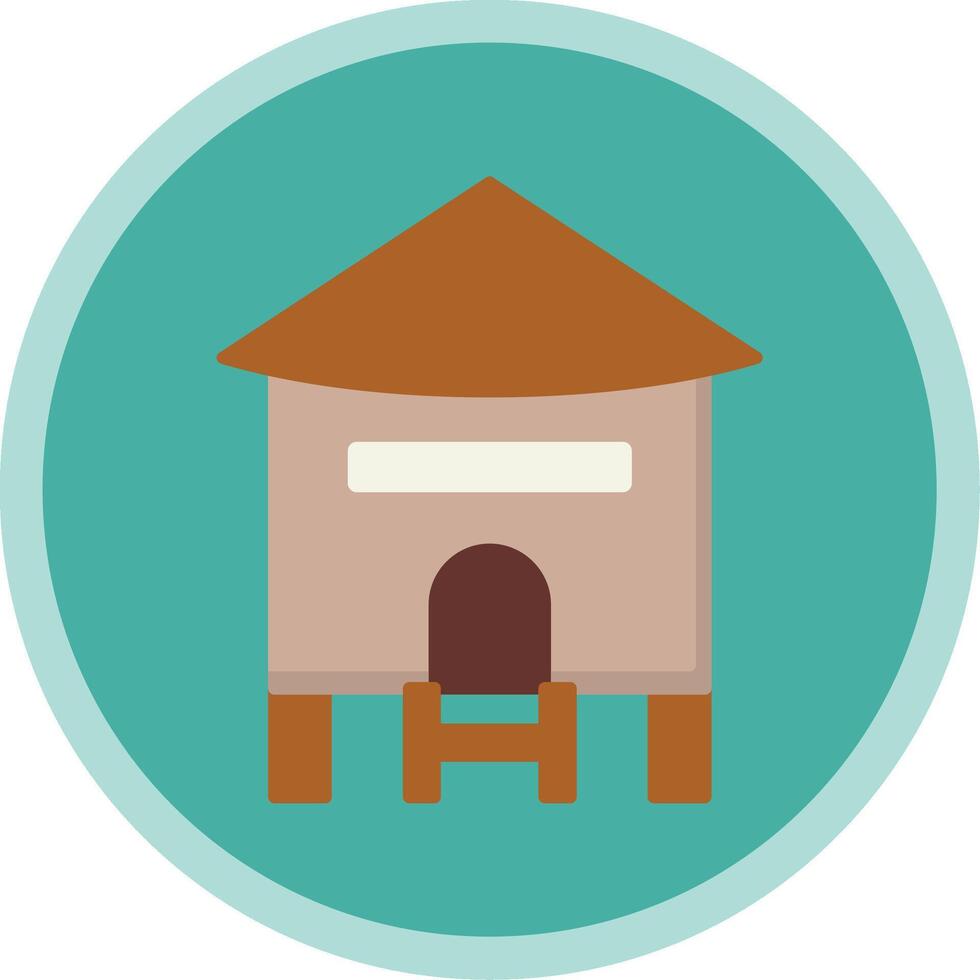 Hut Flat Multi Circle Icon vector