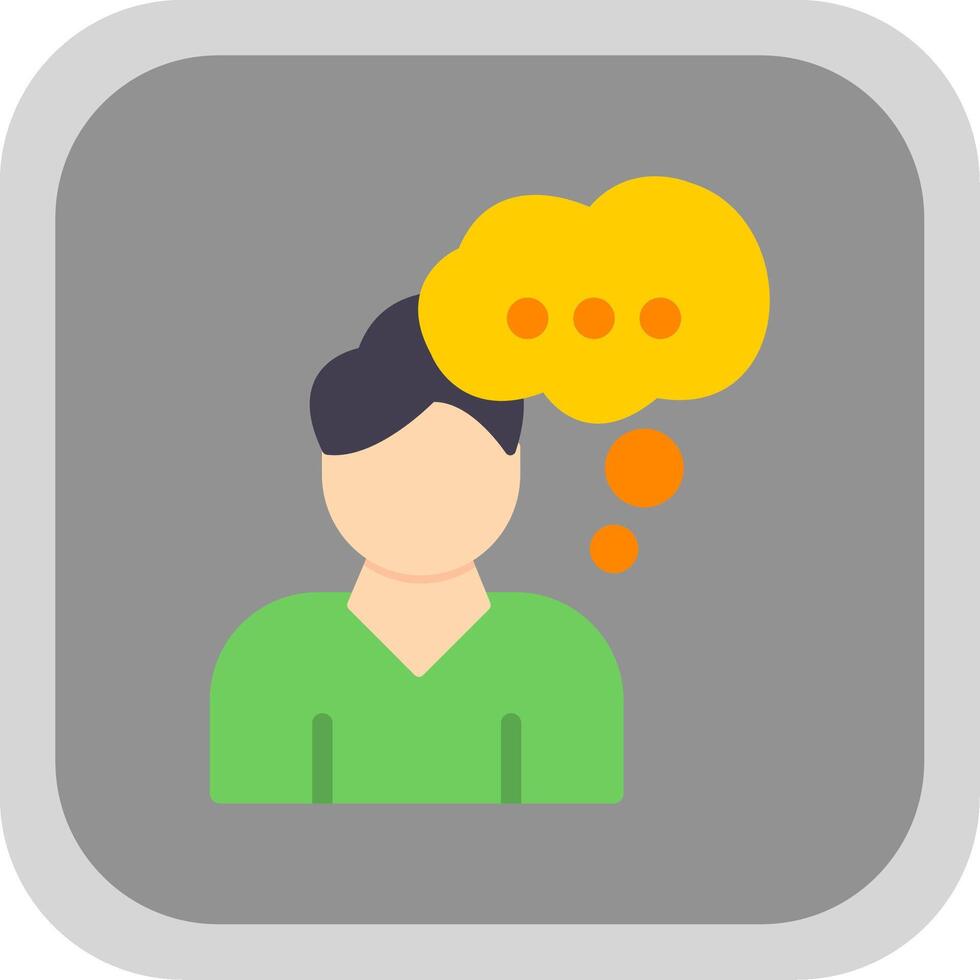 Dreaming Flat Round Corner Icon vector