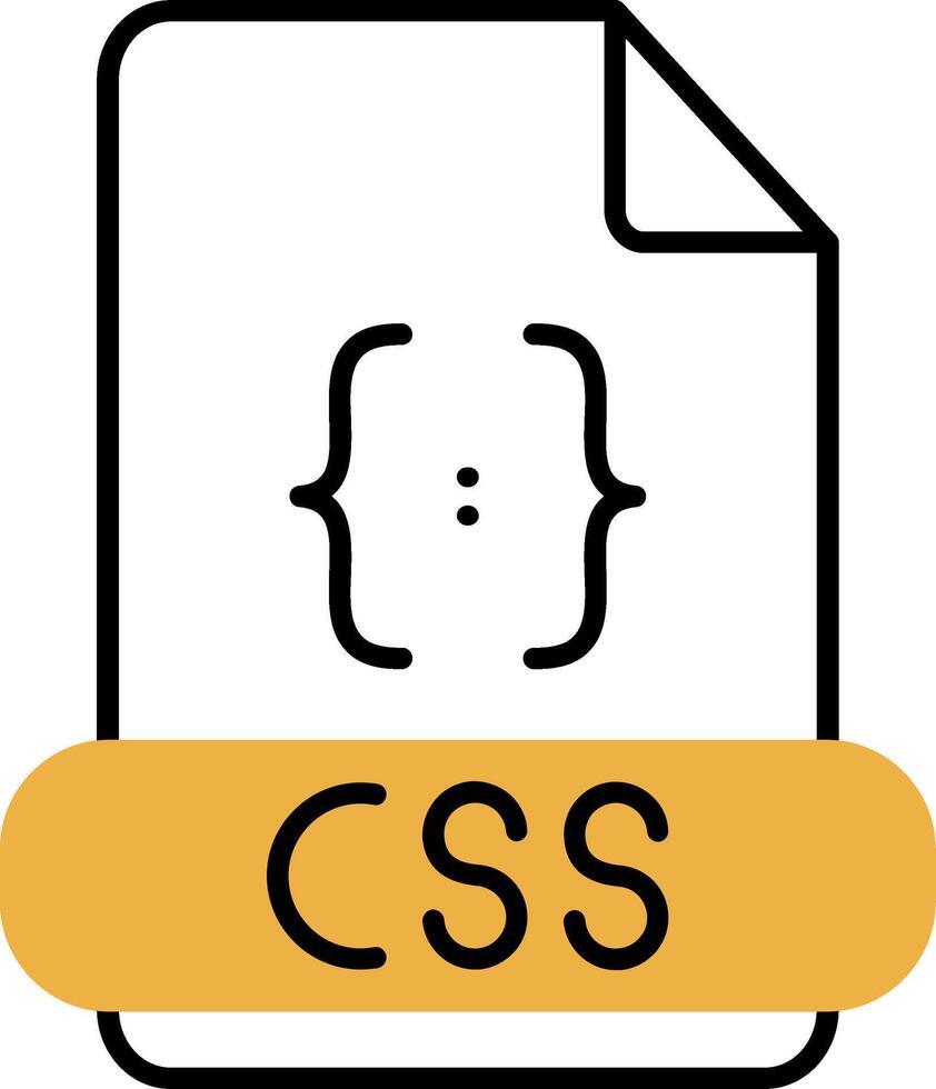 Css Skined Filled Icon vector