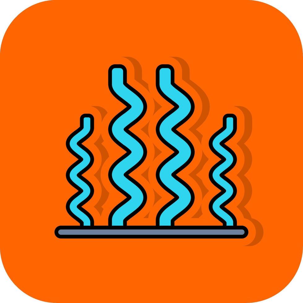 Seaweed Filled Orange background Icon vector