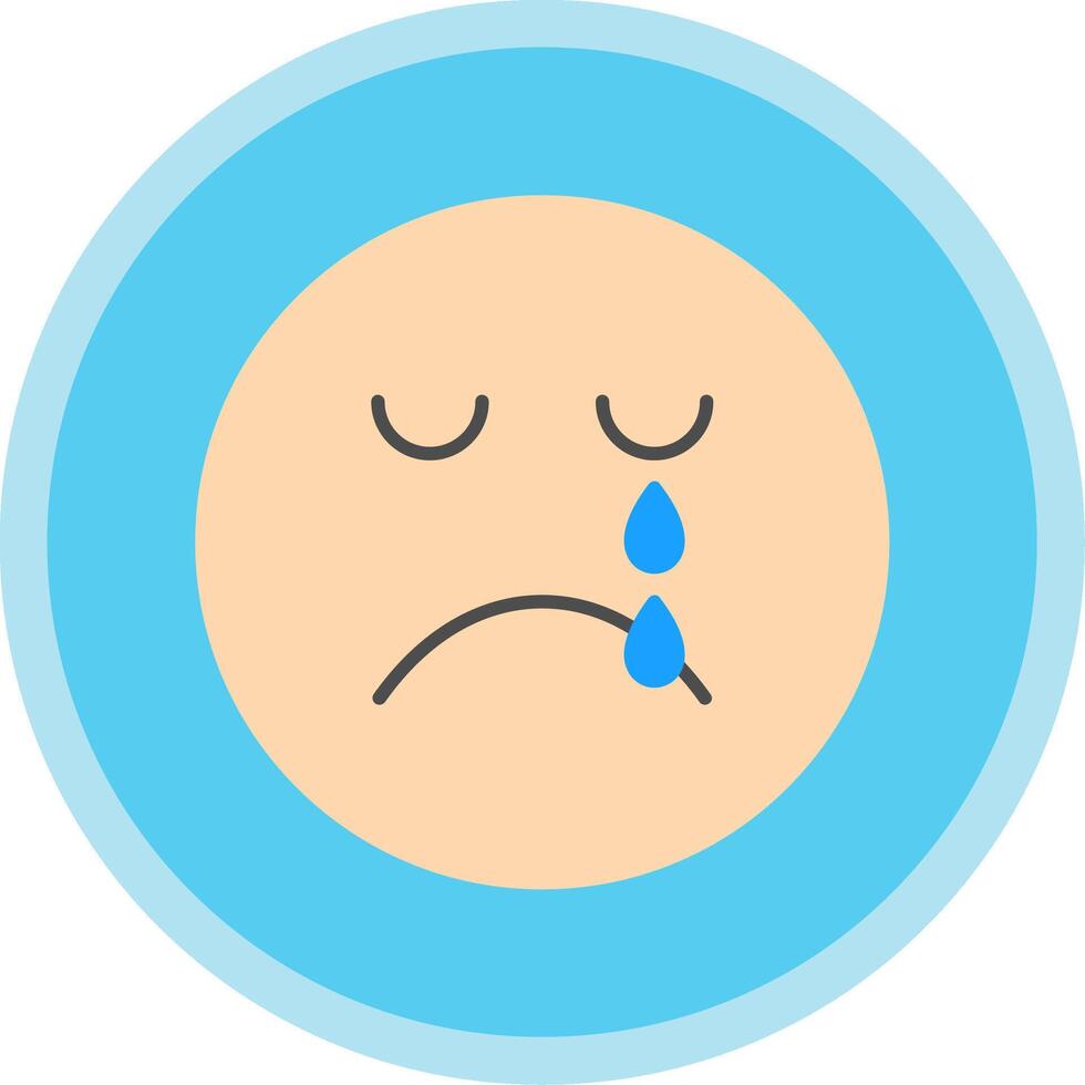 Crying Flat Multi Circle Icon vector