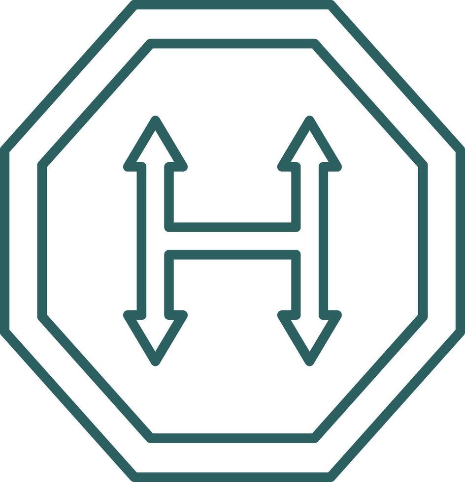 Junction Line Gradient Round Corner Icon vector