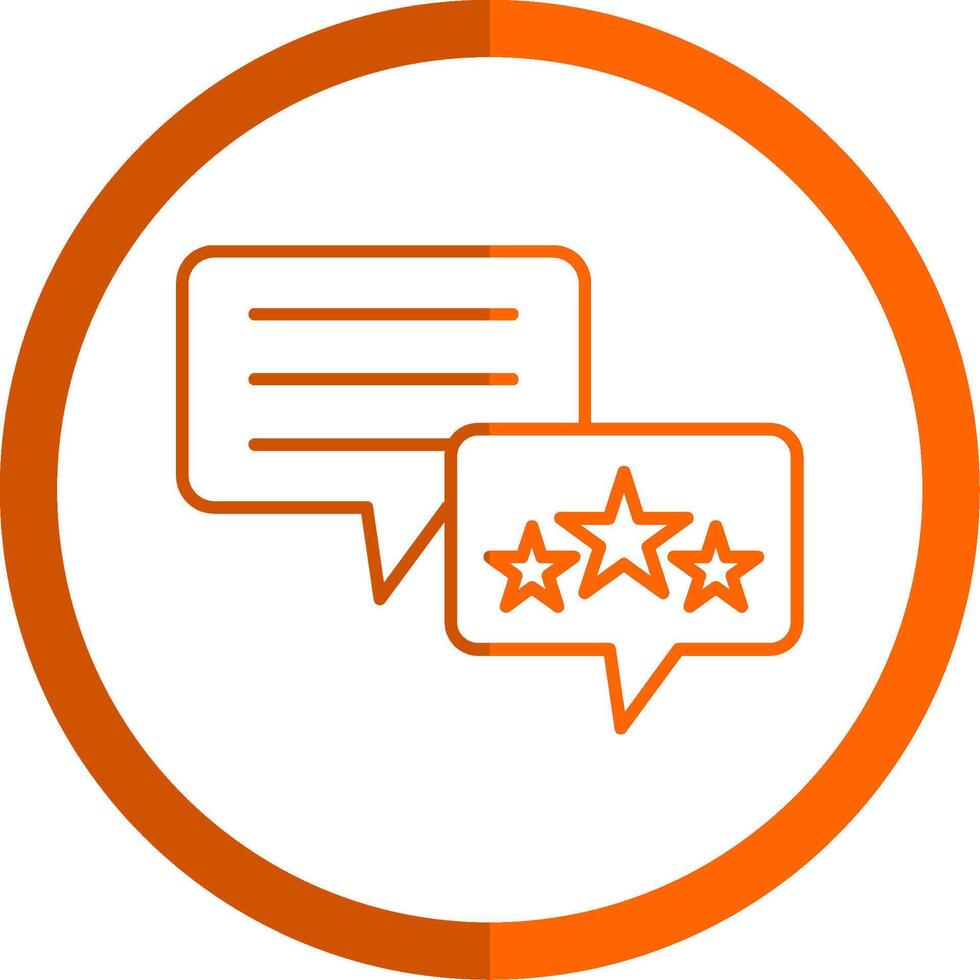 Feedback Line Orange Circle Icon vector