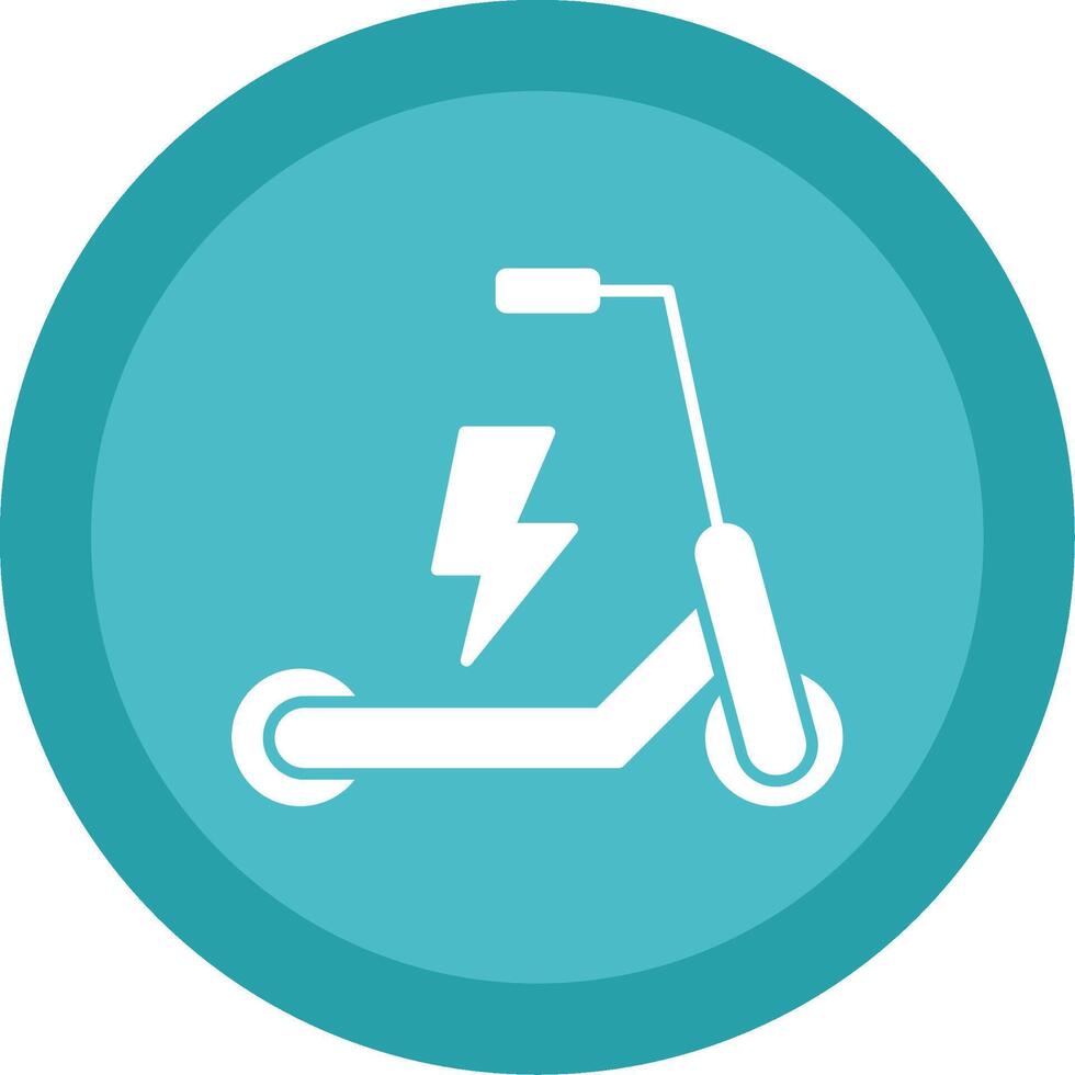 Electric Scooter Glyph Multi Circle Icon vector