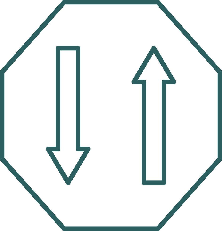 Two Way Line Gradient Round Corner Icon vector
